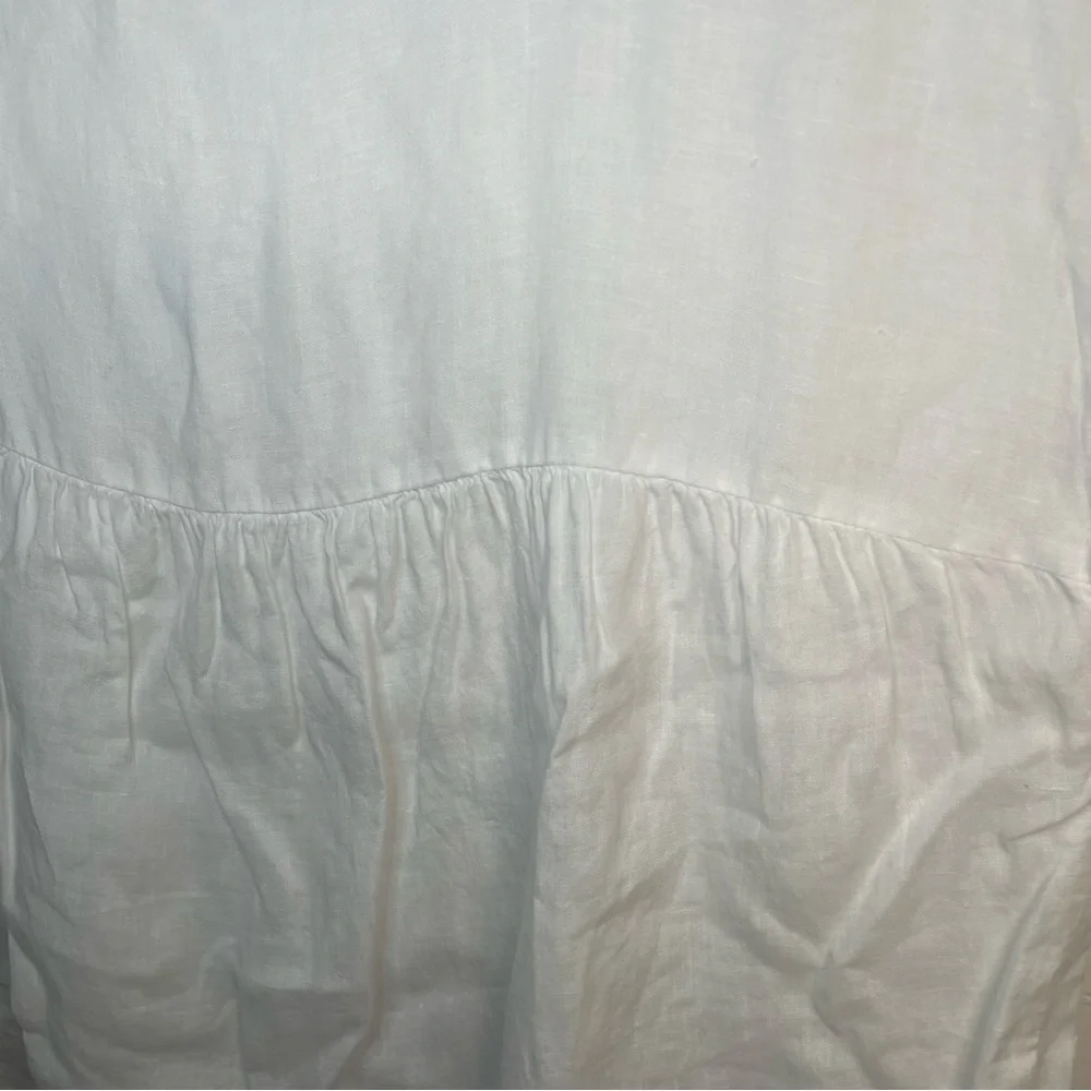 Eileen Fisher White Linen Boxy Oversized Cap sleeved Top - Picture 5 of 7